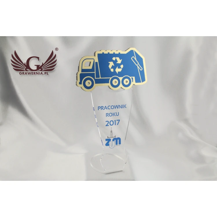 Trofeum akrylowe Pracownik Roku - model DTA44 - wysokość 25 cm