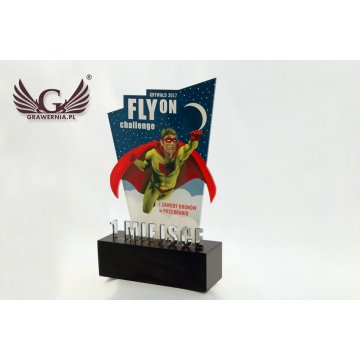 Trofeum akrylowe - SUPERMAN - model DTA39 - wys. 21cm - druk UV