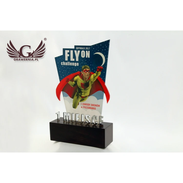 Trofeum akrylowe - SUPERMAN - model DTA39 - wys. 21cm - druk UV