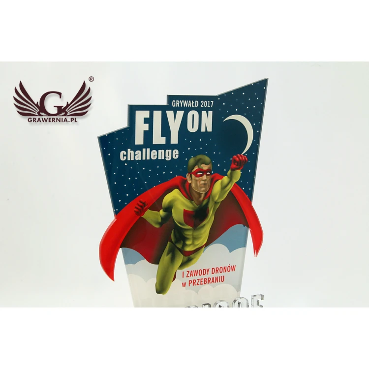 Trofeum akrylowe - SUPERMAN - model DTA39 - wys. 21cm - druk UV