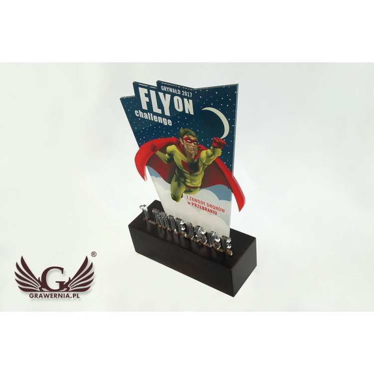 Trofeum akrylowe - SUPERMAN - model DTA39 - wys. 21cm - druk UV