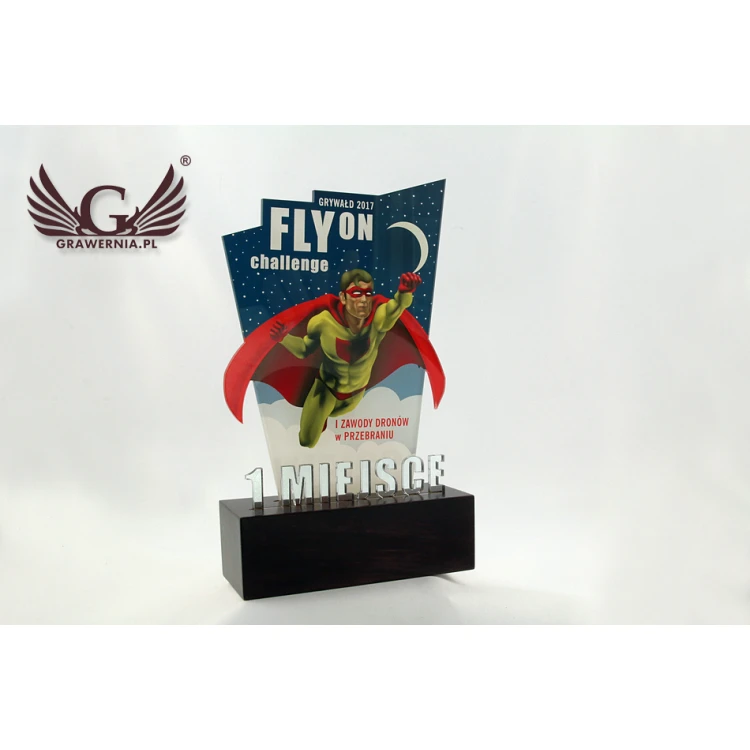Trofeum akrylowe - SUPERMAN - model DTA39 - wys. 21cm - druk UV