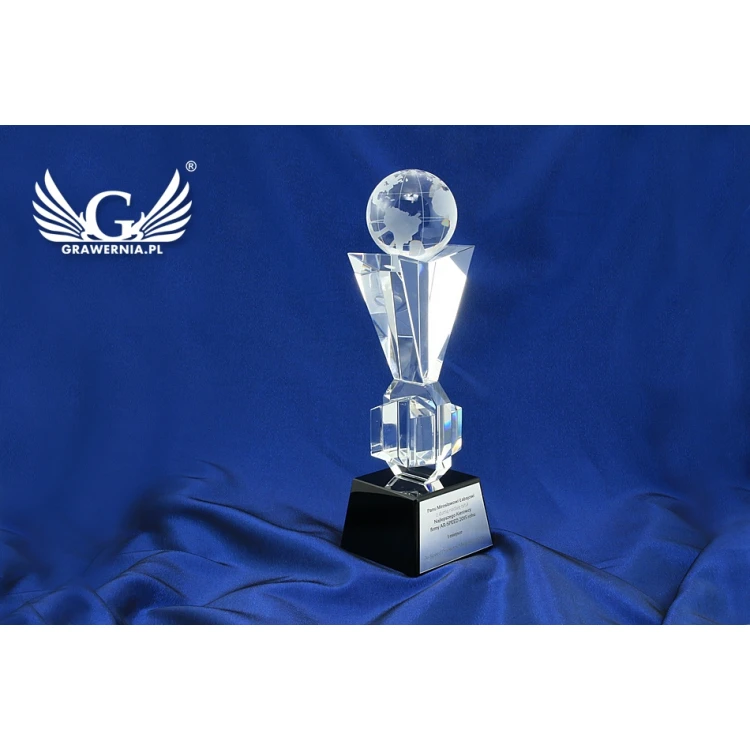 Trofeum szklane w etui - GLOBUS 