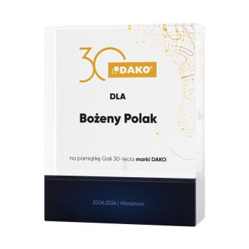 Statuetka szklana na jubileusz firmy - LUCY - wym. 140x110mm - TSZ121